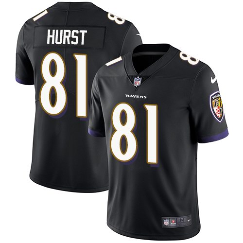 Nike Men & Women & Youth Ravens 81 Hayden Hurst Black Alternate NFL Vapor Untouchable Limited Jersey,We sell and wholesale Nike Men & Women & Youth Ravens 81 Hayden Hurst Black Alternate NFL Vapor Untouchable Limited Jersey on line form chian!